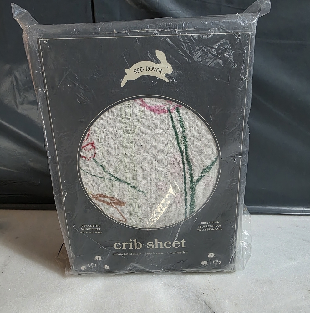 Red Rover 100% Cotton Muslin Crib Sheet